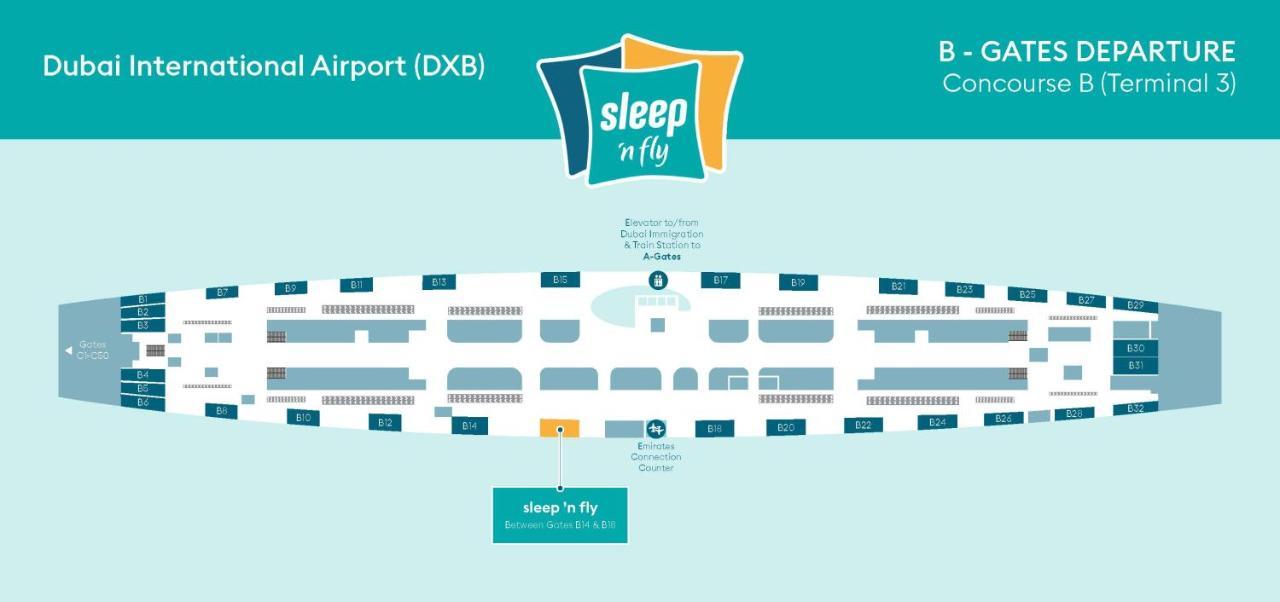 Hotel Sleep 'N Fly Sleep Lounge, B-Gates Terminal 3 - Transit Only à Dubaï Extérieur photo